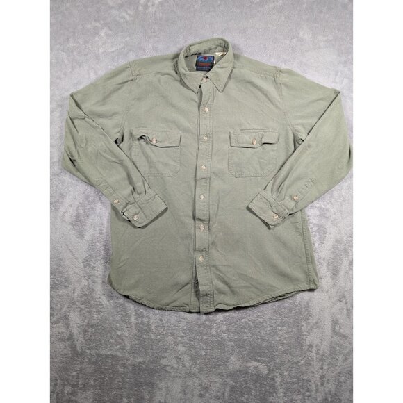 Terramar Grass Roots Collection Silk Button Up Shirt Mens Size Large Green - Picture 1 of 10